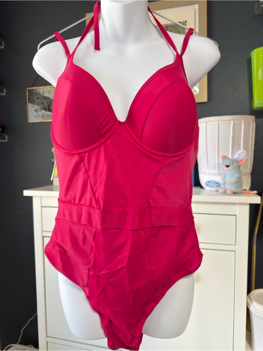 Cupshe Bright Pink Padded One-Piece Swimsuit